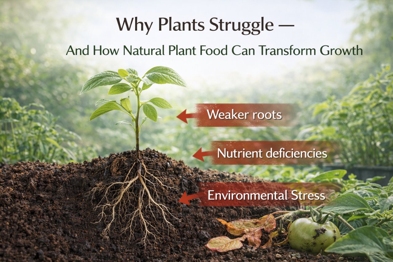 🌱 Why Plants Struggle — And How Natural Plant Food Can Transform Growth